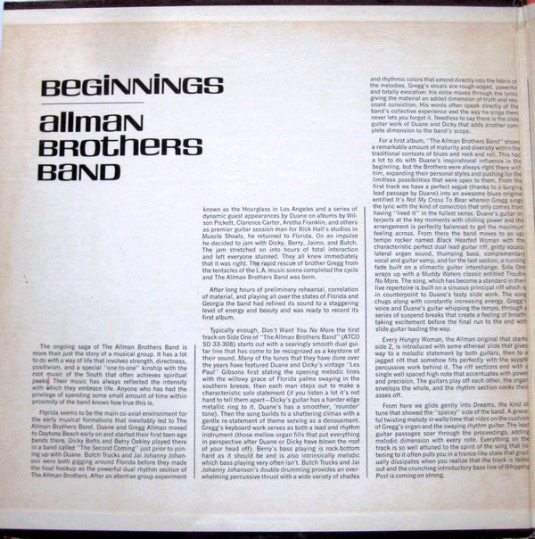 The Allman Brothers Band : Beginnings (2xLP, Comp, VSR)