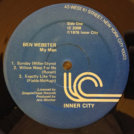 Ben Webster : My Man - Live At Montmartre 1973 (LP, Album, Blu)