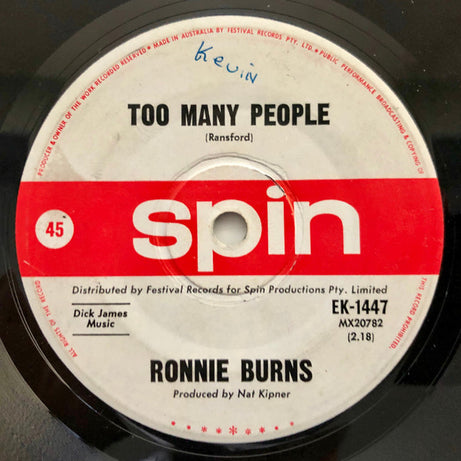 Ronnie Burns : True, True, Lovin' (7", Single)