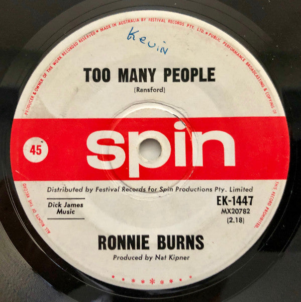 Ronnie Burns : True, True, Lovin' (7", Single)