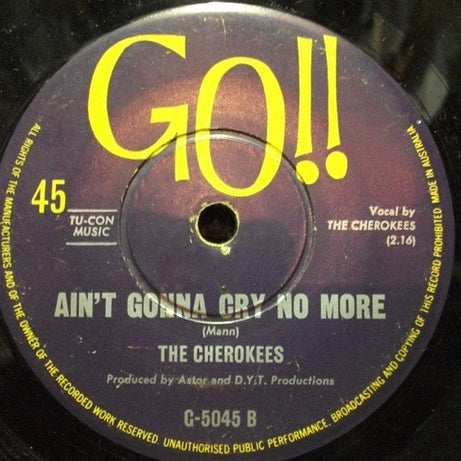 The Cherokees (4) : Oh, Monah (7", Single)