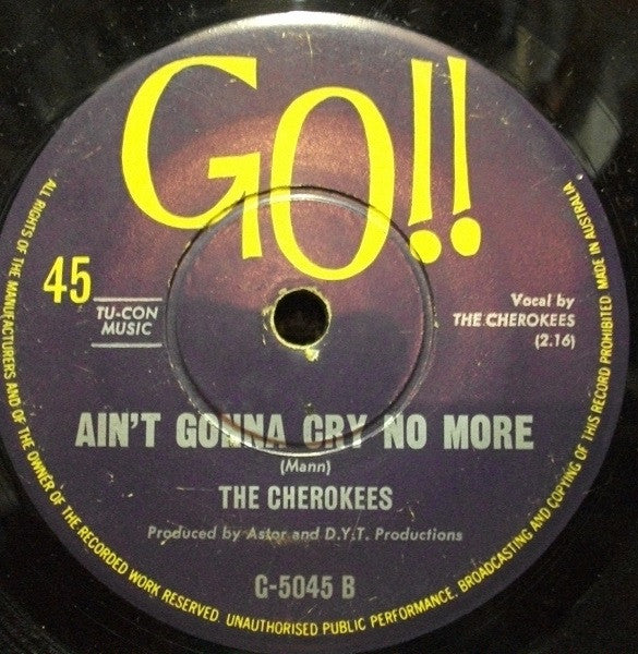 The Cherokees (4) : Oh, Monah (7", Single)