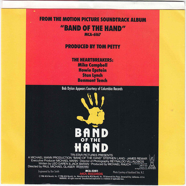 Bob Dylan With Tom Petty And The Heartbreakers : Band Of The Hand (7", Single, Promo, Pin)