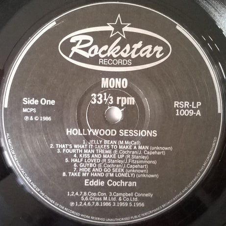 Eddie Cochran : The Hollywood Sessions (LP, Comp, Mono)