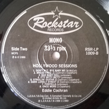 Eddie Cochran : The Hollywood Sessions (LP, Comp, Mono)