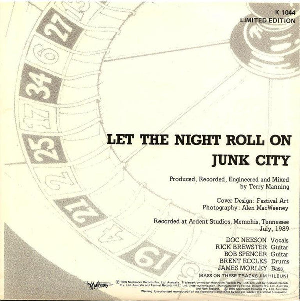 The Angels : Let The Night Roll On (7", Single, Ltd)