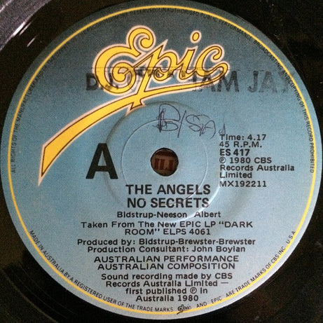 The Angels : No Secrets (7", Single)