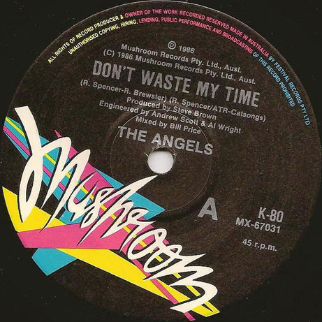 The Angels : Don't Waste My Time (7", Single)