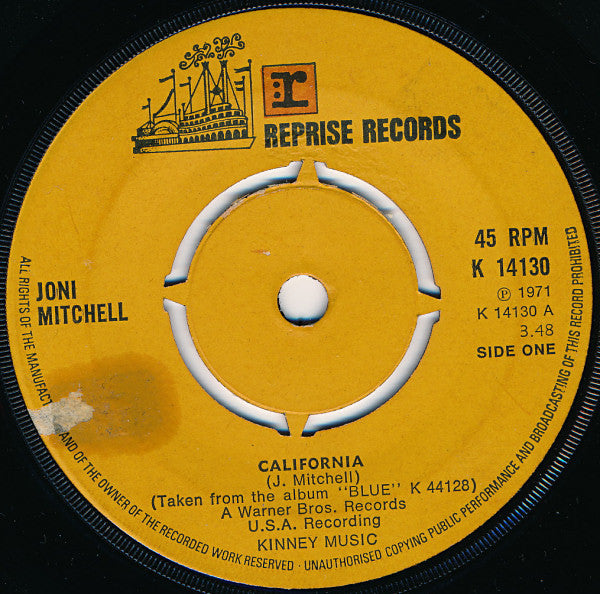 Joni Mitchell : California (7")