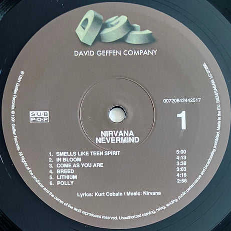 Nirvana : Nevermind (LP, Album, RE, RP)