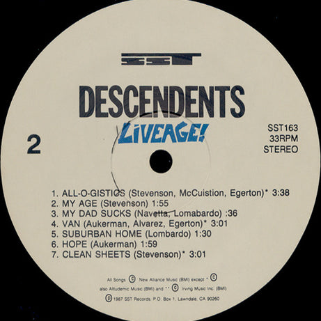 Descendents : Liveage! (LP, Album)