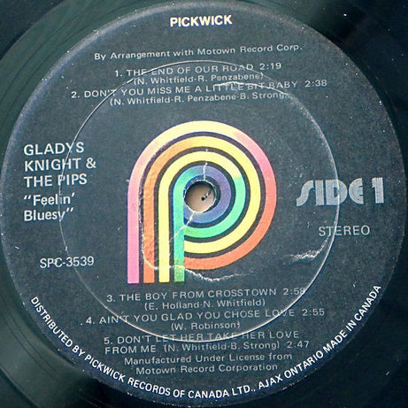 Gladys Knight & The Pips* : Feelin' Bluesy (LP, Album, RE)