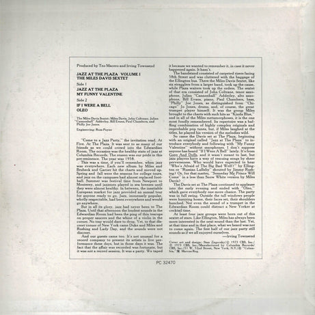 The Miles Davis Sextet : Jazz At The Plaza Volume 1 (LP, Album, RE, RP)