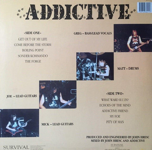 Addictive (3) : Pity Of Man (LP, Album, Whi)