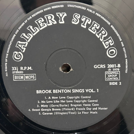 Brook Benton / Jackie Jocko : Brook Benton Sings (LP, RE)