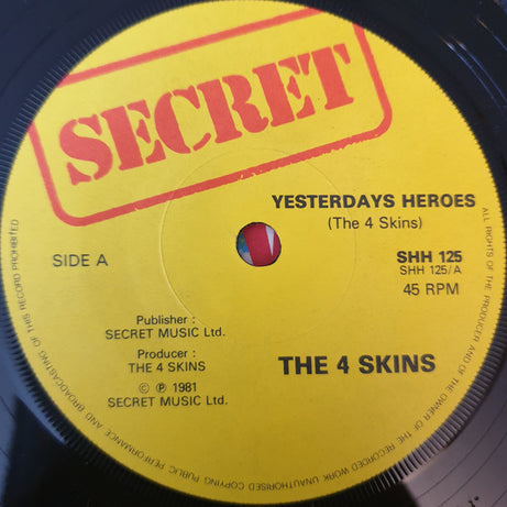 4 Skins : Yesterdays Heroes (7", Single)