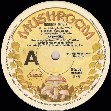 Skyhooks : Horror Movie (7", Single, RP)