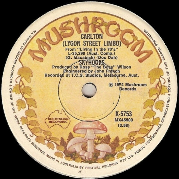 Skyhooks : Horror Movie (7", Single, RP)