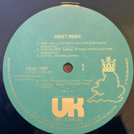 10cc : Sheet Music (LP, Album)
