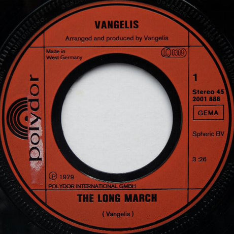 Vangelis : The Long March (Part I & II) (7", Single)
