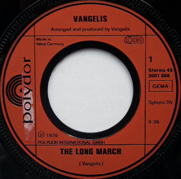 Vangelis : The Long March (Part I & II) (7", Single)