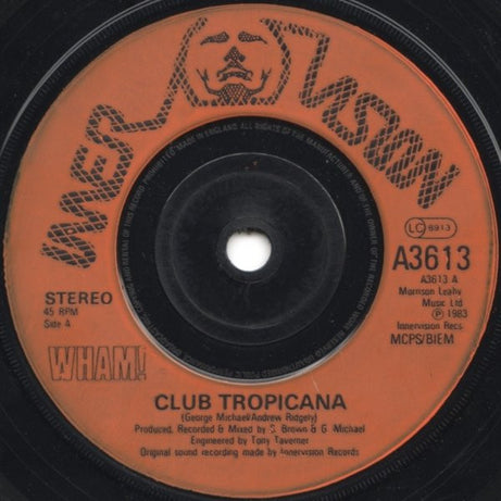 Wham! : Club Tropicana (7", Single, Inj)