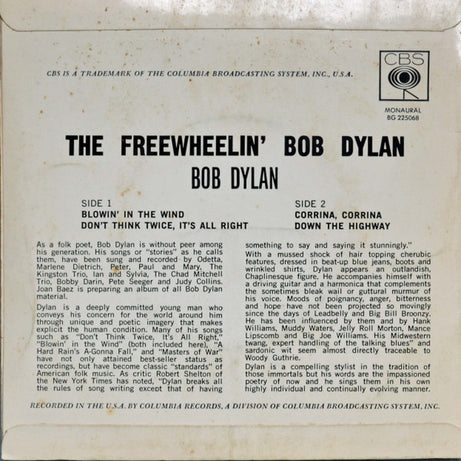 Bob Dylan : The Freewheelin' Bob Dylan (7", EP, Mono)
