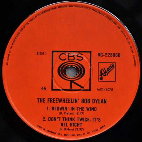 Bob Dylan : The Freewheelin' Bob Dylan (7", EP, Mono)