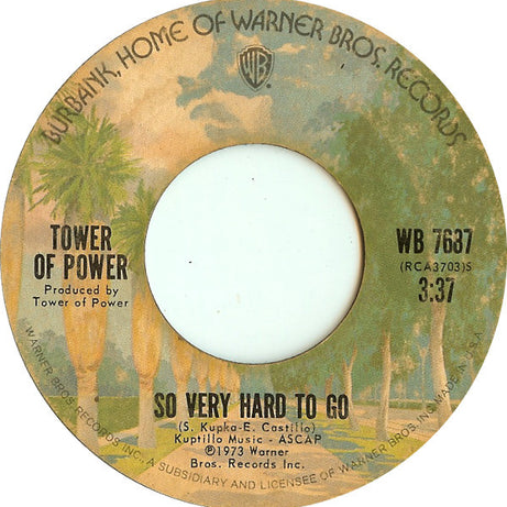 Tower Of Power : So Very Hard To Go / Clean Slate (7", Single, RP, Styrene, Ter)