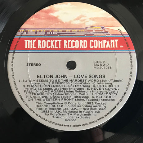 Elton John : Love Songs (LP, Comp)