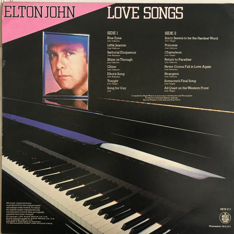 Elton John : Love Songs (LP, Comp)