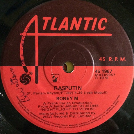 Boney M* : Rasputin (7", Single)