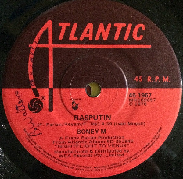 Boney M. : Rasputin (7", Single)
