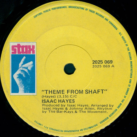 Isaac Hayes : Theme From Shaft (7", Single)