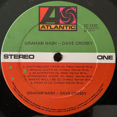 Crosby & Nash : Graham Nash David Crosby (LP, Album)