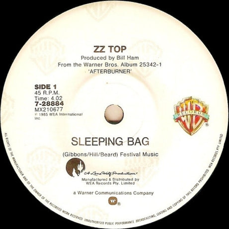 ZZ Top : Sleeping Bag (7", Single)