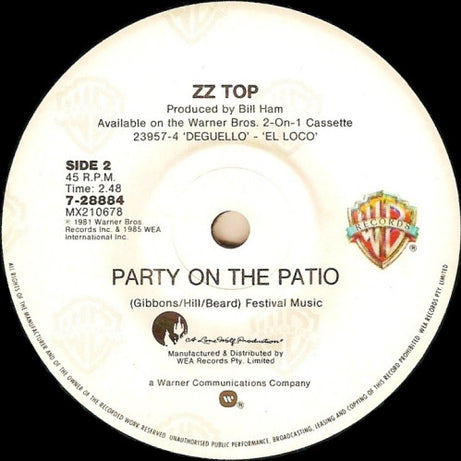 ZZ Top : Sleeping Bag (7", Single)