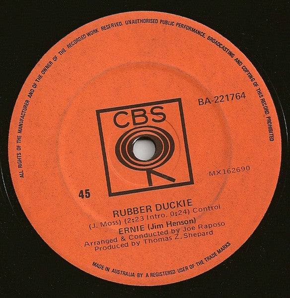 The Kids (2) / Ernie (4), Jim Henson : Sesame Street / Rubber Duckie (7", Single)