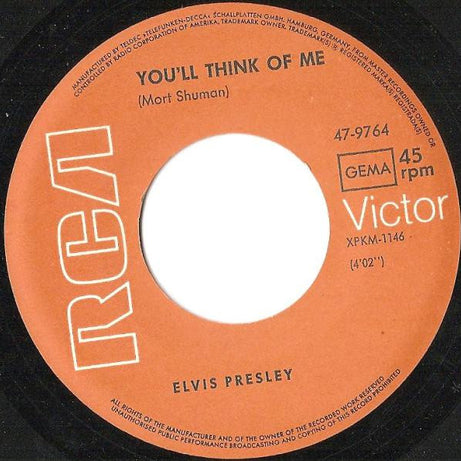 Elvis* : Suspicious Minds / You'll Think Of Me (7", Single)