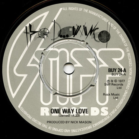 The Damned : One Way Love / Don't Cry Wolf (7", Single)