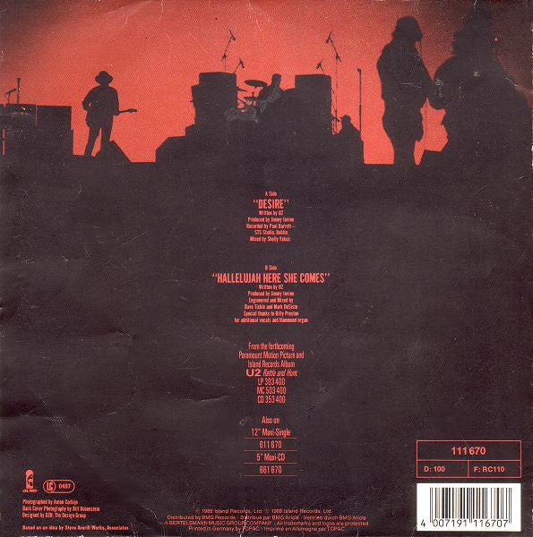 U2 : Desire (7", Single, Gat)