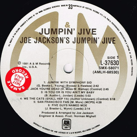Joe Jackson's Jumpin' Jive : Jumpin' Jive (LP, Album)