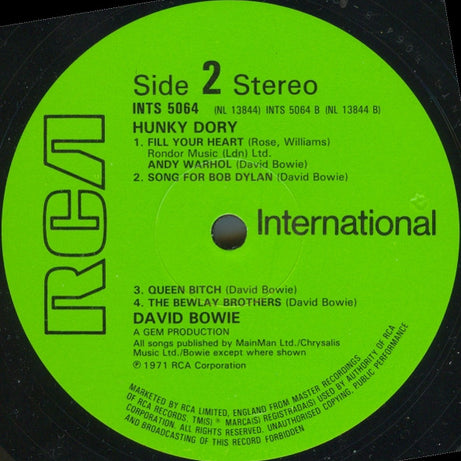 David Bowie : Hunky Dory (LP, Album, RE)