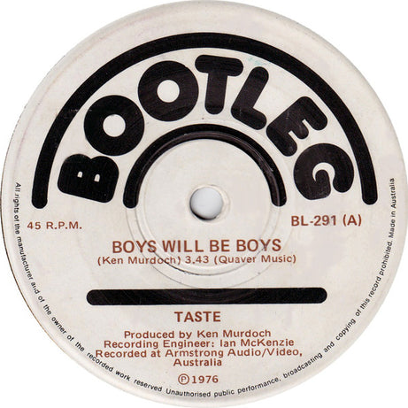 Taste (5) : Boys Will Be Boys (7", Single)
