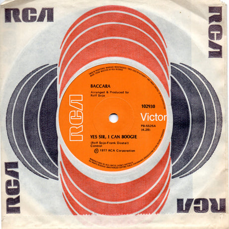 Baccara : Yes Sir, I Can Boogie (7", Single)