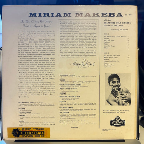 Miriam Makeba : Miriam Makeba (LP, Album, RE)