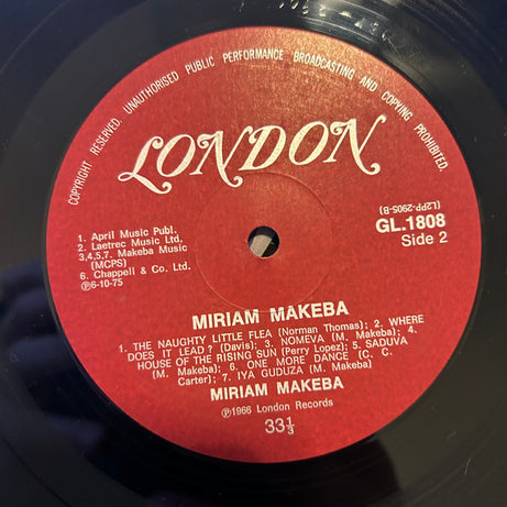 Miriam Makeba : Miriam Makeba (LP, Album, RE)