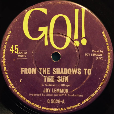 Joy Lemmon : From The Shadows To The Sun (7")