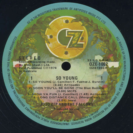 Jo Jo Zep And The Falcons : So Young (LP, MiniAlbum)
