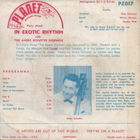 The Andre Schuster Ensemble : In Exotic Rhythm (7", EP)